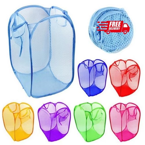 Foldable mesh laundry basket - laundry,
