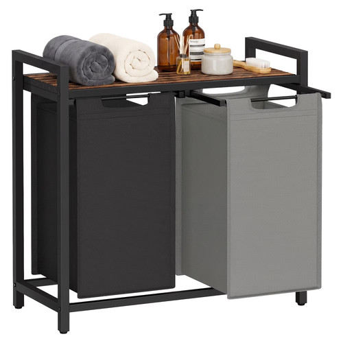 Compartment laundry hamper - 2-compartment,